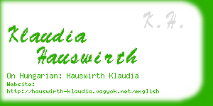 klaudia hauswirth business card